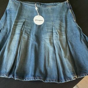 NWT Gimaguas Blue Denim Skater Skirt